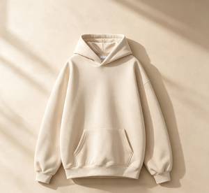 Sudadera con Capucha Unisex Extra Grande, Color Sólido, Informal, de Algodón y Felpa, para Otoño, Corte Regular, con Bolsillos - Product Image 1