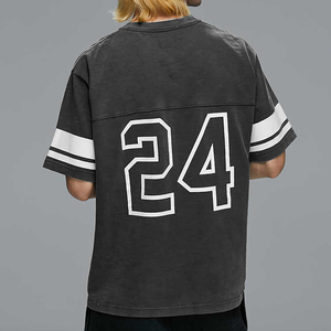 High Quality 300gsm Slub Cotton <b>Tshirt</b> Streetwear Football Jerseys Men's <b>Tshirts</b> Acid Wash Distressed Oversized <b>Tshirt</b> - Product Image 4