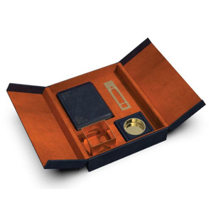 Juego de incensario árabe en caja de cuero, con billetera azul, pinzas metálicas con diseño de mezquita plateada, para aromaterapia en el hogar. - Product Image 1