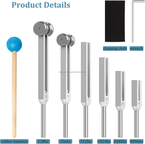 ชุดส้อมเสียง6ชิ้น (128Hz,4096Hz) พร้อมกล่องอลูมิเนียมพรีเมี่ยม | อุปกรณ์รักษาเสียงสำหรับการทำสมาธิโยคะการบำบัดและการผ่อนคลาย - Product Image 3