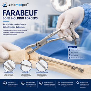 คีมจับกระดูก FARABEUF ปรับความยาวได้ 10.5 นิ้ว 26.7 ซม. ZETOMEDPRO - Product Image 3