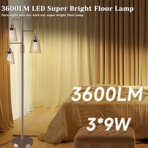 Elegante Lámpara de Pie de Metal con Pantalla de Lino para Dormitorio y Oficina - Product Image 5