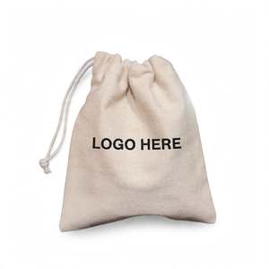 Sac à cordon en toile avec logo personnalisé, pochette de rangement réutilisable, style simple - Product Image 2