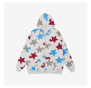 เสื้อฮู้ดดี้ผู้ชายสั่งทำขายส่ง แบบซิปเต็มตัว สตรีทแวร์ พิมพ์ลายทั้งตัว ปักโลโก้ ผ้าฝ้าย 100% ใส่สบาย ระบายอากาศได้ดี ทรงโอเวอร์ไซส์ สำหรับฤดูใบไม้ร่วง - Product Image 1