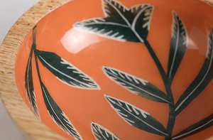 Petit saladier rustique en bois d'acacia émaillé, écologique, pour servir des salades de fruits, idéal pour la maison et les fêtes - Product Image 3