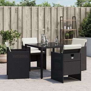 Chaise de patio en rotin PE noir, pliable, en acier thermolaqué - Product Image 4