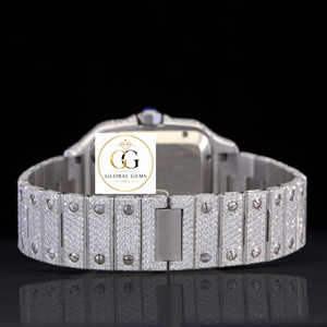 Reloj de Diamantes Mossinate en Oro Rosa Totalmente Cubierto de Diamantes, el Más Vendido, para Uso Nocturno y en Discotecas, Disponible a Buen Precio - Product Image 5