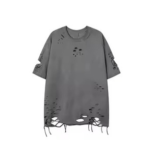 Camisetas de manga corta para hombre, estilo streetwear, hombros caídos, oversize, lavado ácido, vintage, desgastadas, venta al por mayor - Product Image 1