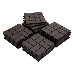Baldosas de Terraza Compuestas para Todo Clima, 12x12 Pulgadas, Suelo Exterior Encastrable, Baldosas Cuadradas de Plástico de Cuatro Listones para Patios - Product Image 1