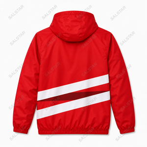 Custom <b>Men</b>’s Windbreaker Red <b>Jacket</b> Set Lightweight Hooded <b>Running</b> Sportswear Sublimation Training Jogging Tracksuit OEM - Product Image 4
