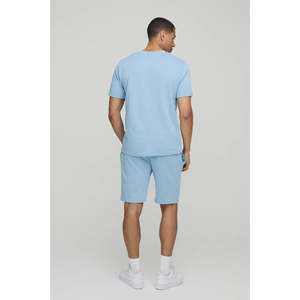 Conjunto deportivo de verano personalizado para hombre, conjunto de dos piezas, camiseta de algodón con estampado puff y pantalones cortos, conjuntos de pantalones cortos para hombre - Product Image 5