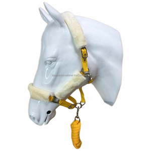 Cuello ajustable para cabeza de caballo, equipo de conducción de alta calidad, suave, de visón acolchado, Halter, con cuerda de plomo, venta al por mayor - Product Image 5