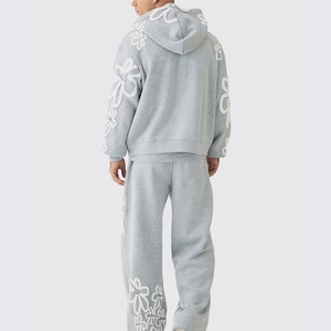 Conjunto Deportivo Personalizado OEM Unisex, Sudadera con Capucha y Pantalones Deportivos, 2 Piezas, Estilo Holgado, Patrón Liso con Logotipo - Product Image 2