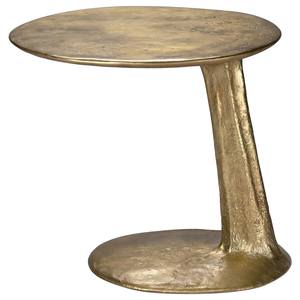 Mesa Auxiliar de Aluminio Martillado de Alta Calidad, Mueble de Primera Calidad con Detalles Metálicos, Otomana para Sala de Estar, Hogar u Hotel, en Latón - Product Image 6