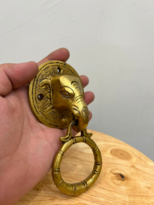 Battant de porte en laiton antique avec plaque arrière florale ornée, battant de porte vintage, quincaillerie décorative artisanale en métal - Product Image 3