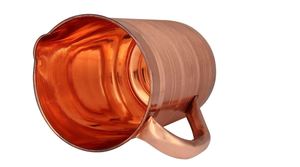 Ensemble de carafes en cuivre avec design à bord lisse, poignée sûre, ensemble de service d'eau en métal avec verres, durable, réutilisable, vaisselle de cuisine et de salle à manger - Product Image 5