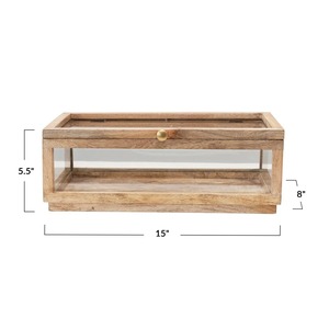 Modern Glass And Wood Organizer <b>Box</b> Perfect For Display Storage And Gifting Helps Organize Jewelry Watches And Accessories - Product Image 3