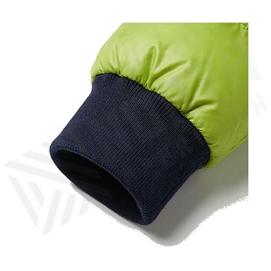 Hooded Quilted Jacket Green Full Sleeve Winter Windproof Polyester Wadding Regular Length Zipper Closure Contrast Color - Product Image 6