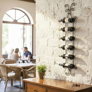 Porte-bouteille à vin en métal moderne à courbe ouverte, support élégant pour table - Product Image 5