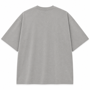 T-shirt Streetwear Oversize Gris Personnalisé Fabricant de T-shirts à Épaules Tombantes en Tissu Lourd - Product Image 2