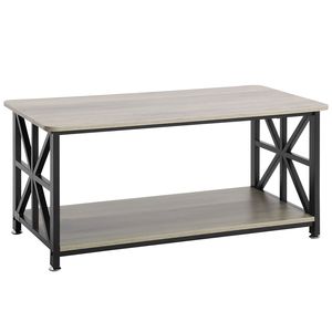 Tavolino da Caffè Rettangolare Stile Fattoria da 40 Pollici con Vano Portaoggetti Sollevabile, Tavolo da Cocktail Rustico in Legno per Soggiorno, Set Incluso - Product Image 1
