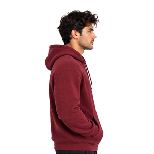 Mens Waffle Knit Hoodie Casual <b>Long</b> Sleeve Thermal Pullover Streetwear Winter Sports Custom Hooded <b>Sweatshirt</b> Wholesale Clothing - Product Image 3