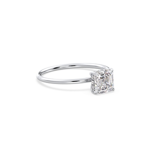 Anillos REYES Minimalistas de Plata de Ley 925 con Corte Asscher y Moissanita de 1.2 Quilates con Halo Oculto para Mujer, Joyería de Lujo para Regalo de Boda - Product Image 3