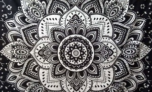 Ombre Mandala Flower Tapestries <b>Queen</b> <b>Size</b> Bedding Wonderful Wall Hanging Handmade By Indian Consigners - Product Image 5
