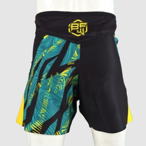 Pantalones Cortos de Artes Marciales Mixtas (MMA) Verdes de Alta Calidad OEM, Fabricados en EE. UU., para Entrenamiento de Judo, Ajuste Largo para la Noche, Bjj - Product Image 4