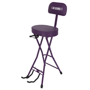 Tabouret et support de guitare pliables 5-en-1 avec siège rembourré, dossier et repose-pieds intégrés - Product Image 2