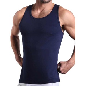 Camiseta sin mangas de punto para hombre, transpirable, elástica, a cuadros, de elastano/algodón, para gimnasio, fabricada en Pakistán, venta al por mayor - Product Image 4