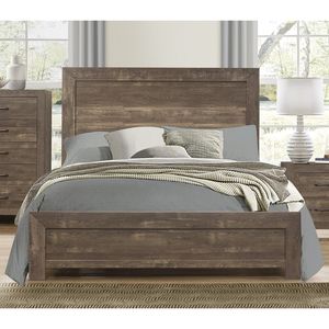 <b>Rustic</b> Brown Finish Full Size Wooden Panel <b>Bed</b> Bedroom Furniture in a Box 1pc <b>Bed</b> Product - Product Image 3