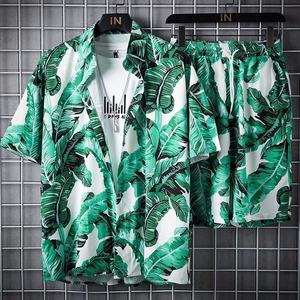 Ensemble décontracté tendance pour homme, idéal pour la plage : T-shirt à manches courtes et short, coupe classique, tricoté, respirant et écologique - Product Image 6