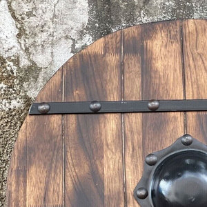 Escudo de madera redondo para eventos de disfraces, espectáculos históricos, uso en escenarios, exhibición en pared y decoración - Product Image 6