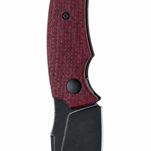 Burgundy Red Textured Handle Fixed Blade Hunting Knives with Black Pointed Blade Curved Grip for <b>Outdoor</b> Camping Utility Task - Product Image 6