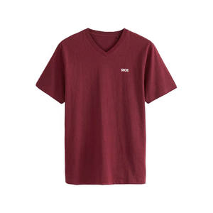 Camisetas de algodón con cuello en V para hombre, minimalistas, con logotipo personalizado, estilo casual, ropa urbana, fabricación de ropa de marca privada, camiseta de algodón para hombre - Product Image 4