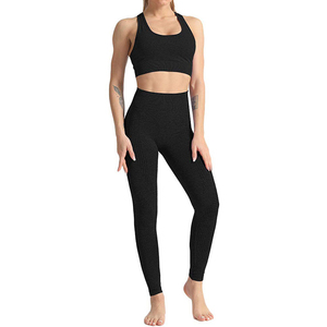 Conjunto de Yoga para Mujer al por Mayor de Alta Calidad, Diseño sin Costuras, Material Spandex/Nylon, Secado Rápido, Transpirable, con Cierre de Cordón - Product Image 1