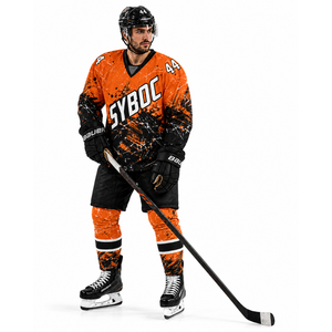 Maillot de hockey sur glace personnalisé pour hommes, bleu royal, blanc, camouflage, uniforme d'équipe sublimé, vente en gros, OEM, vêtements de hockey, États-Unis, Canada - Product Image 3