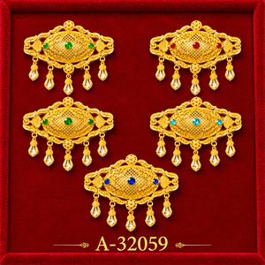 Broches à pampilles en alliage de zinc plaqué or avec cristaux de strass pour femmes, bijoux de fête de mariage A-32059 - Product Image 1