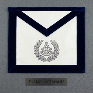 Custom Master Mason Masonic Apron <b>Navy</b> Blue Fabric Gold Bullion Embroidery Freemason Lodge Regalia Hand Made Fraternal Apparel - Product Image 6