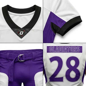 Custom Heavyweight Spandex Polyester V-Neck Short Moisture Wicking Youth American Football Team Uniform Amateur Leagues OEM - Product Image 4