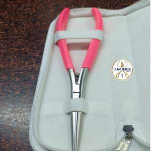 Pinza de Boca Plana de 18 cm para Extensiones de Cabello, Color Rosa, Herramienta Profesional para Extensiones de Cabello - Product Image 1