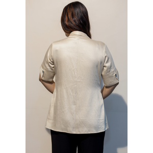 เสื้อเชิ้ตผู้หญิงสีเบจ ผ้าฝ้ายกิซ่า พรีเมียม สวยหรู สวมใส่สบาย เหมาะสำหรับทุกวัน จากผู้ผลิต - Product Image 5