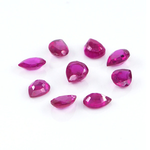 Rubíes naturales de Bangkok calibrados en forma de pera de 5x6 mm, piedra preciosa de rubí facetada natural suelta para la fabricación de joyas, lista para usar. - Product Image 1