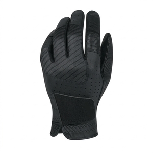 Custom Premium Breathable <b>Mesh</b> Sheepskin PU Leather <b>Black</b> White Golf <b>Gloves</b> - Product Image 6