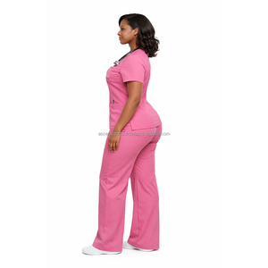 <b>Tunic</b> Style <b>Nursing</b> Uniform Set Custom Woven Label Adjustable Drawstring Waist Breathable Stretch Fabric Unisex Hospital Use - Product Image 6