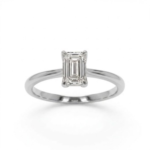 Bague de fiançailles VBSR-211 en or jaune 14 carats avec diamant CVD de laboratoire taille émeraude 2 carats, couleur E, clarté VVS2, personnalisation élégante - Product Image 3