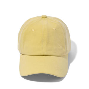 Yellow 6-Panel Cotton Baseball Cap Unisex Adjustable Breathable Waterproof Casual Cycling <b>Hat</b> Spring <b>Summer</b> Style - Product Image 1