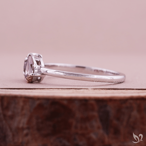 <b>Pink</b> Lab Grown Diamond Toi Et Moi Silver Minimalist Engagement Ring with Pear and Round Cut Stones Wedding Gift Ready to Ship - Product Image 2