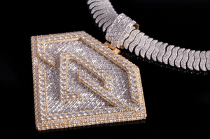 Colgante de Lujo con Letra N de Moissanita, Tono Dorado, Aspecto de Diamante, Collar con Inicial, Joyería Hip Hop de Diseño Audaz - Product Image 5